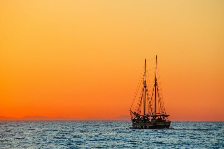 Sea Sunset and Ship